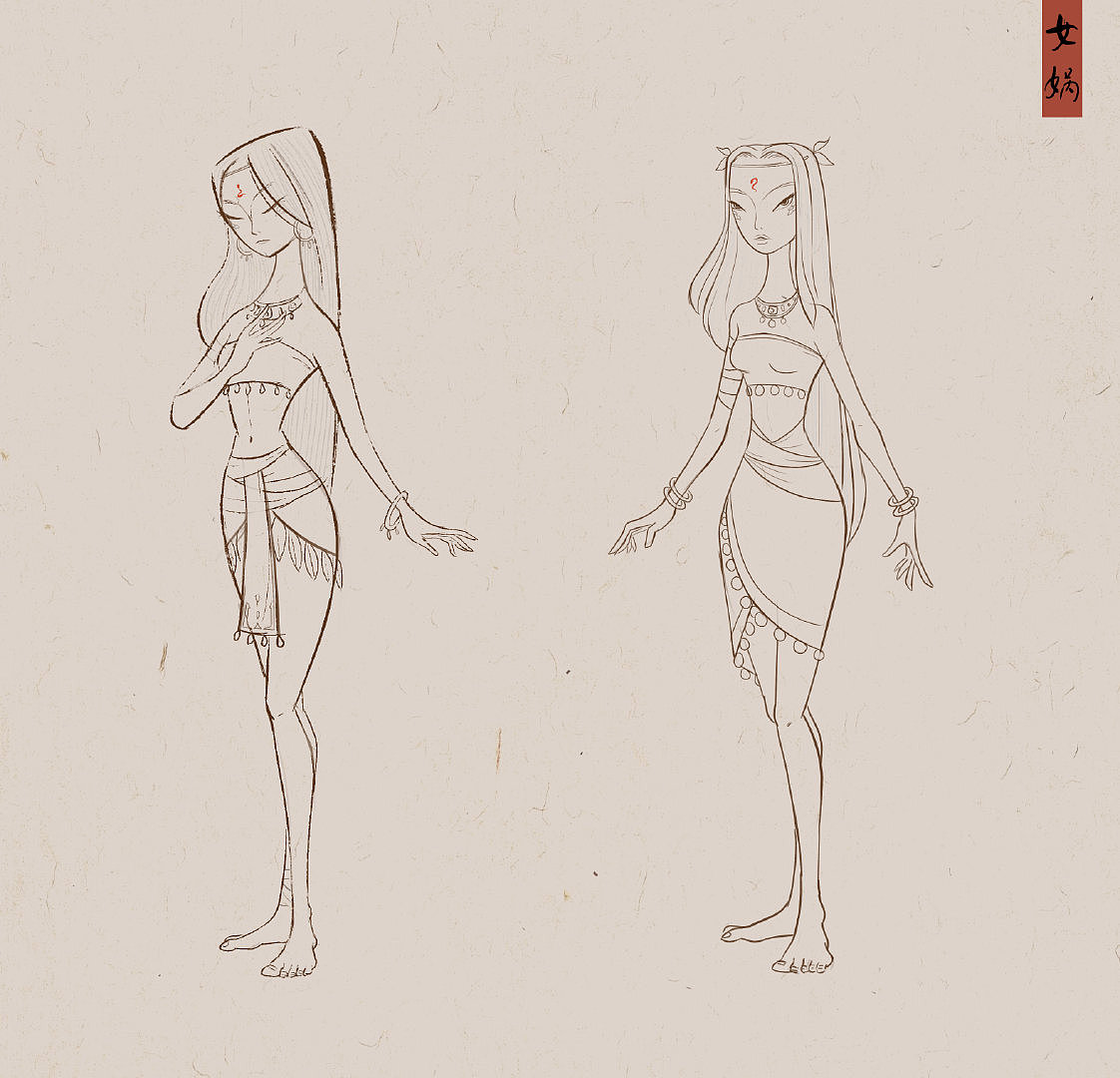 动画角色设计小稿 也斋笔下的概念设定与插画艺术